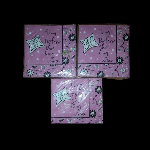 Lolita Cocktail Beverage Napkins - Fling Before The Ring, Set of 3 Packs New - Picture 4 of 4